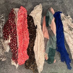 Express Women's Scarf Set - Red, Pink, Blue, Green, Leopard Print